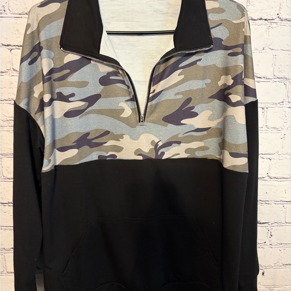 Camouflage Quarter-Zip Pullover